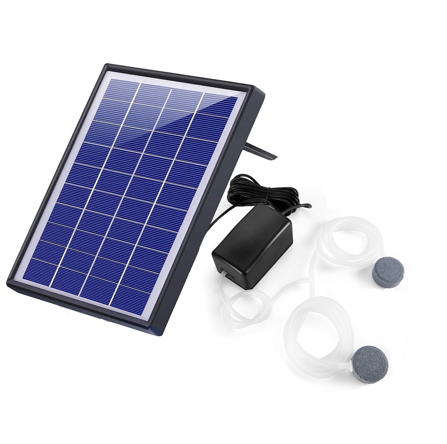 Aquarium Air Pump with Air Stone Tube Check Valve and Connector Fittings Solar Water Pump Tank Oxygenator Outdoor Pool Pond