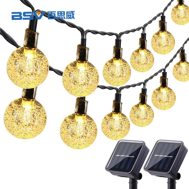 30 Led Garden Globe Chinese Lantern Bulb Powered Outdoor Energy Solar Waterproof String Lights For Christmas Decoration