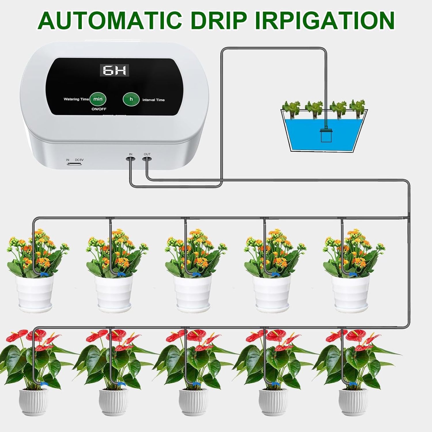 Automatic Plant Self Watering Devices WIFI Watering System Irrigation for Plants on the Balcony Plant Bed Drip Irrigation