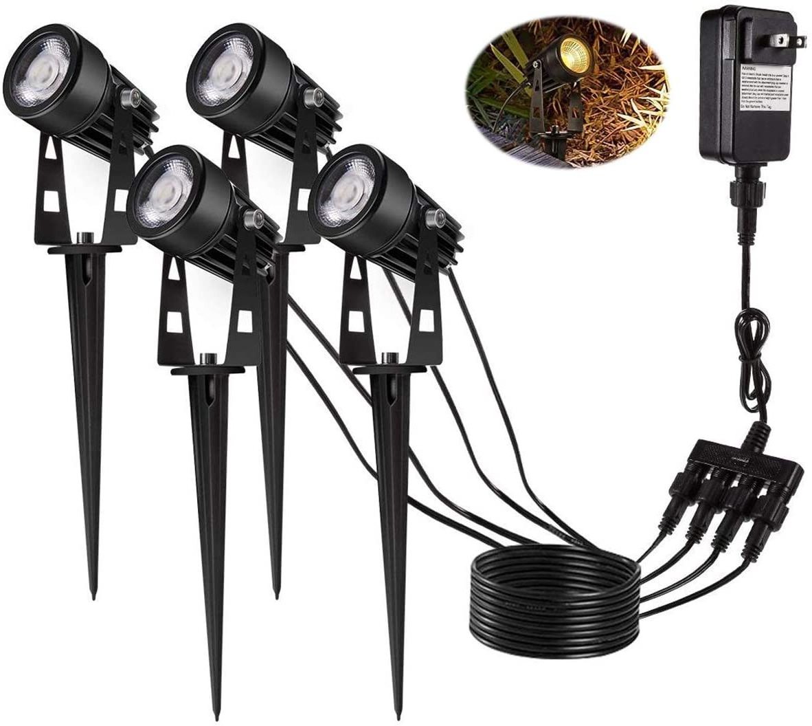 Waterproof IP65 UV LED Landscape Light Outdoor Plug in Black Light Spotlight for Pathway Light Plug Spike Stand Garden