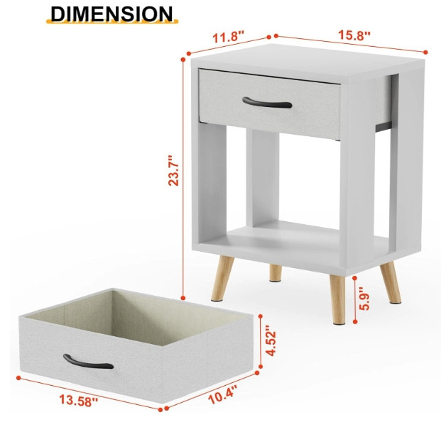 Solid Wood Bedroom Furniture Modern Nordic Nightstand Hot Selling Night Stand Bedside Table With Drawers