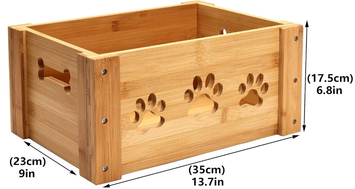 Best Selling Wooden Crate Hamper Wooden Dog Toy Box Pet Food Box Wooden Storage Crates