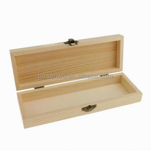 Handmade Packing Box Unfinished Pine Wooden With Hinged Lid Pine Wood Gift Box