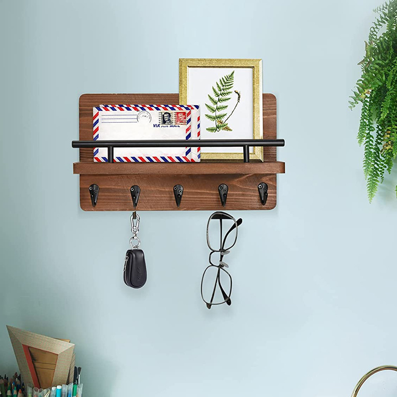 Home Decoration Wooden Key Storage Rack Wall Hook Powerful Hook Clothes Hanger