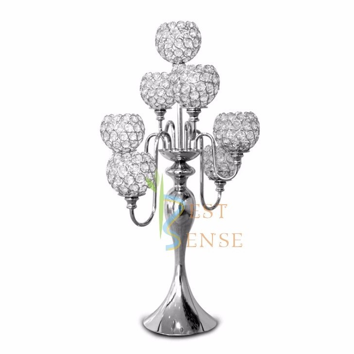 69cm Tall Crystal Wedding Centerpieces 7 Arms Candle stand for wedding table