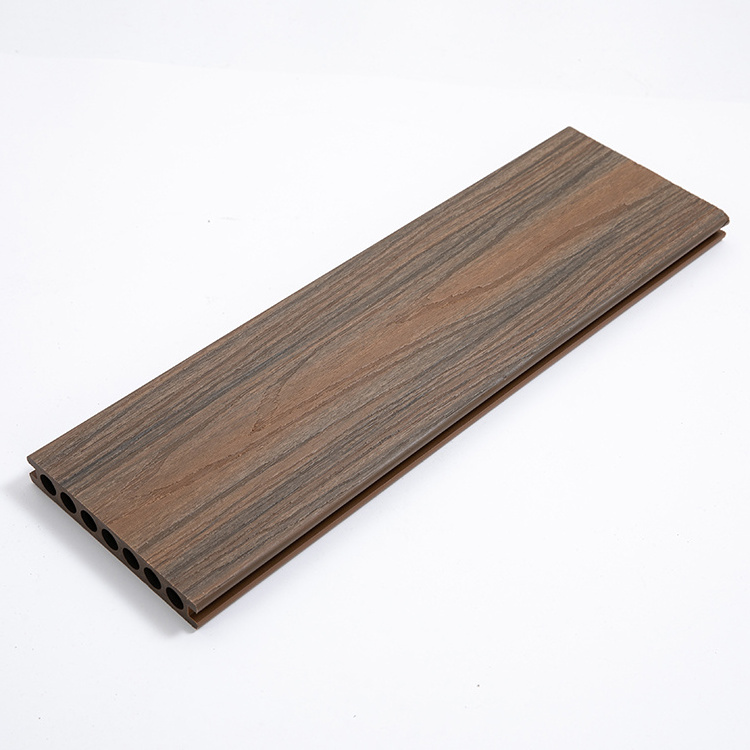 Popular Outdoor Waterproof Cheap Laminated Co Extruded 3D Wood Grain Capped White WPC Composite Decking