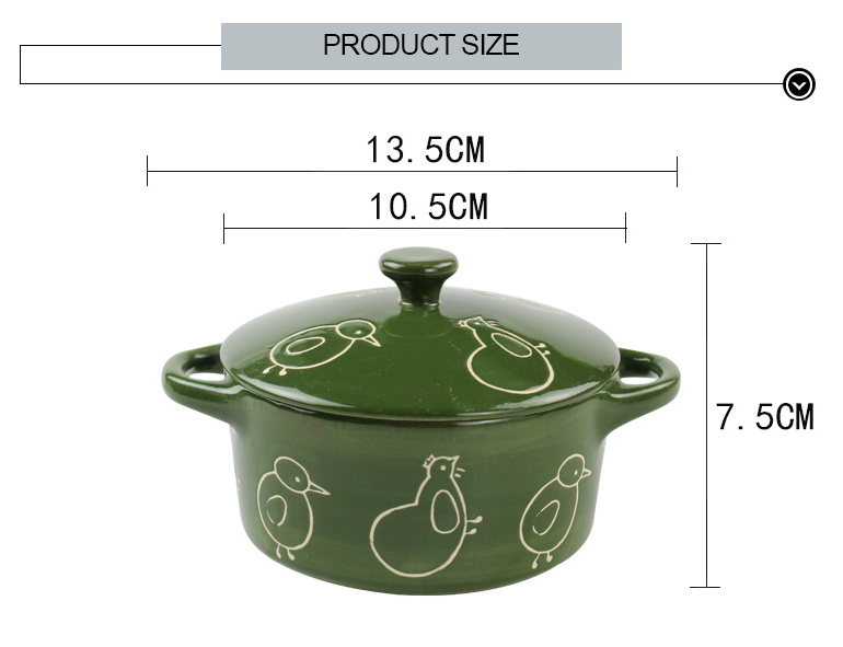 Insulated Mini Cute Pot Casserole Dish Soup Pots Cooking Ceramic Baking Dishes Pudding Dessert Bowl Ramekins With Lid