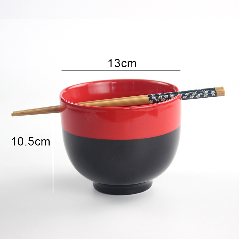 Custom Japanese Style Dinnerware Ceramic Noodle Bowl 5 Inch Kitchen Chopsticks Bowls Tableware For Restaurant