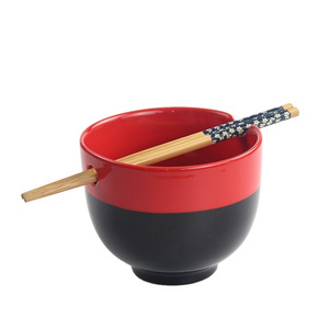 Custom Japanese Style Dinnerware Ceramic Noodle Bowl 5 Inch Kitchen Chopsticks Bowls Tableware For Restaurant