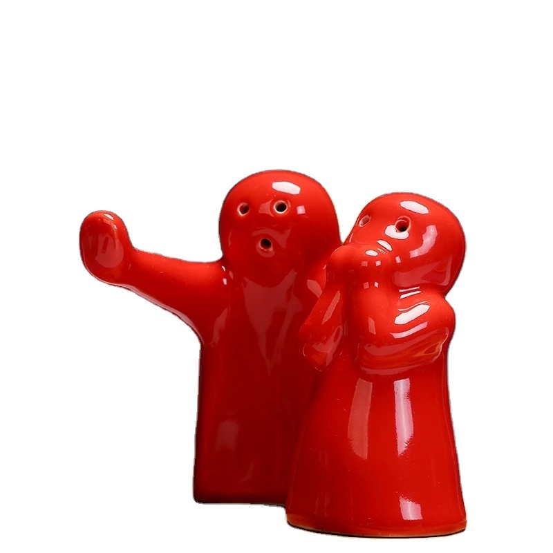 Custom Stoneware Hug salt And Pepper Shaker Restaurant Creative Funny Ceramic Salts And Peppers Shakers Set