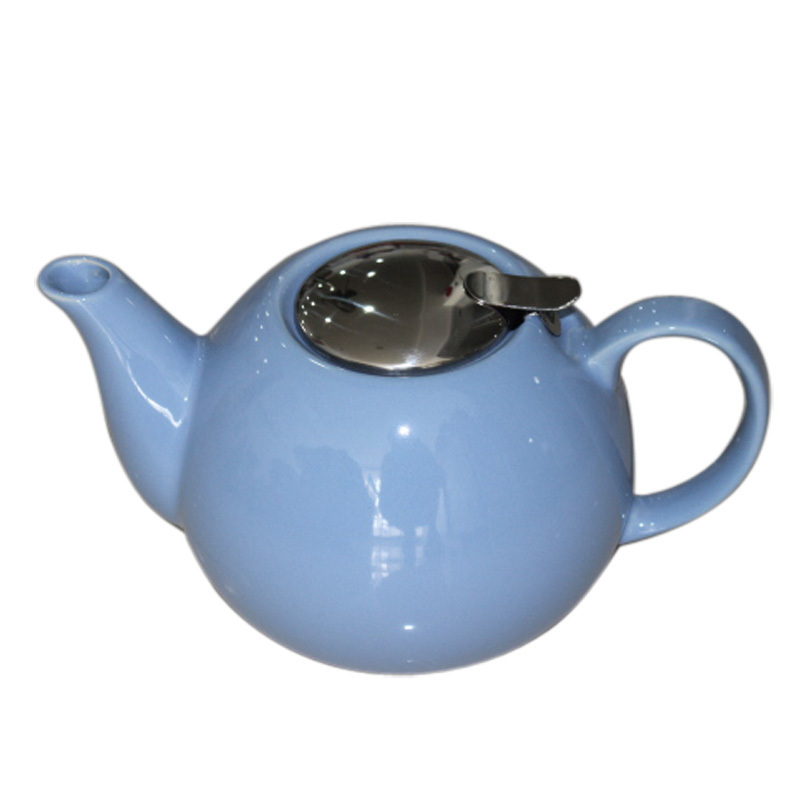 Wholesale Custom Teapots Candy Colors Ceramic Teapot Stoneware Tea Pot Stainless Steel Lid And Infuser Tea Pots