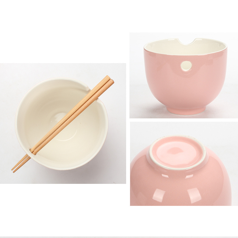 Custom Japanese Style Ramen Ceramic Noodle Rice Bowl Chop Sticks Restaurant Serving Soup Bowls And Chopsticks Set