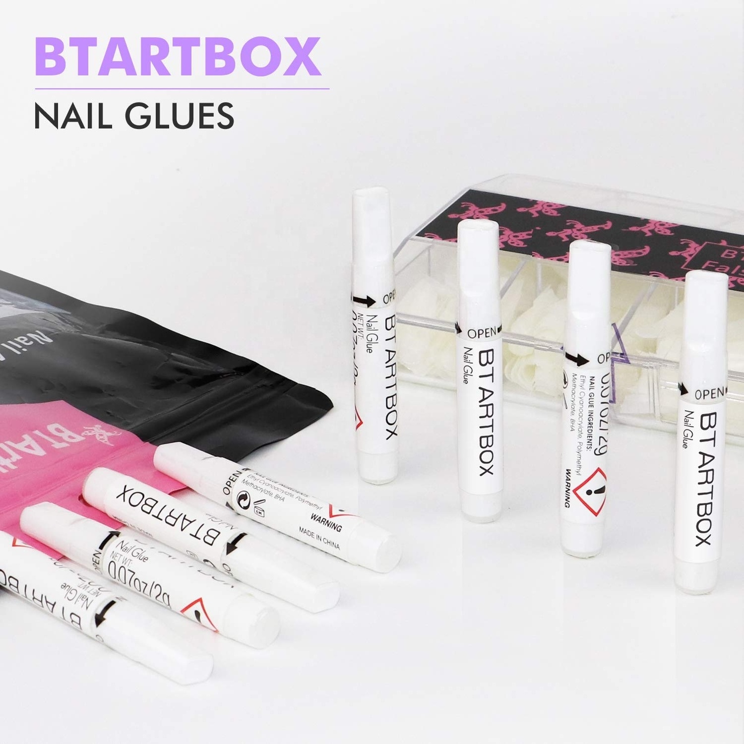 BTArtbox Wholesale Price 1Pcs Adhesive Super Bond Nail Glue For Fake Nails Tips Artificial Acrylic Press On Nails Glue Set