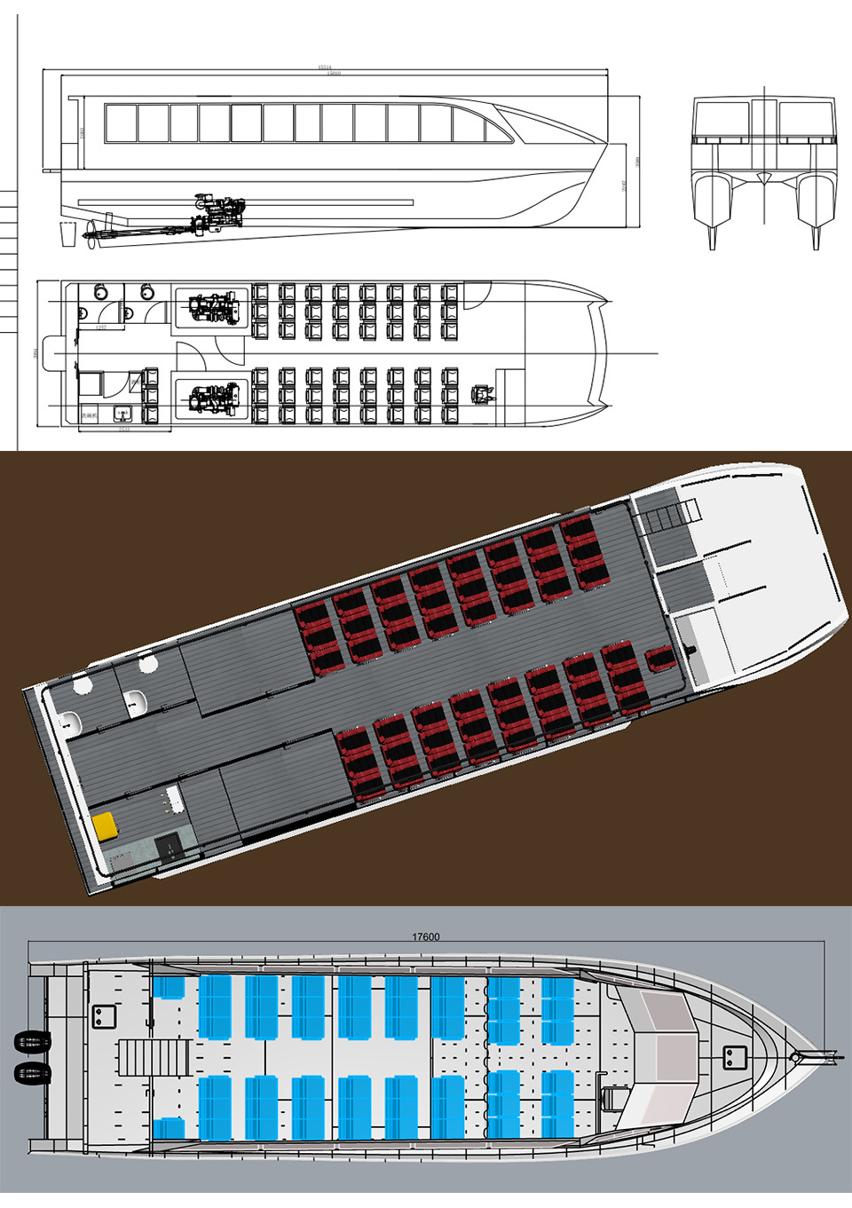 10~24m Aluminum Water Taxi Tourist Ferry Boat Passenger factory is mass-produced  Passenger Boat  Catamaran  Tourist Boat