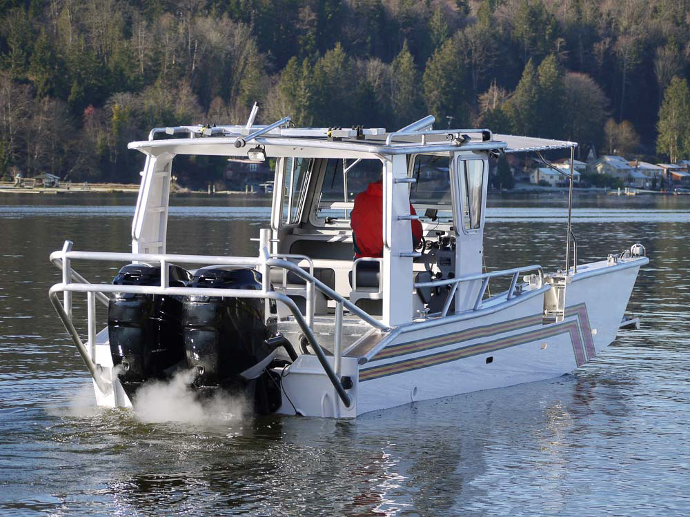 All welded 23ft size luxury landing craft cabin barge aluminum landing craft for sale