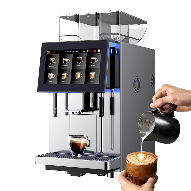 BTB-301 TFT color touch screen OEM espresso machine with grinder fully automatic bean to cup coffee machine