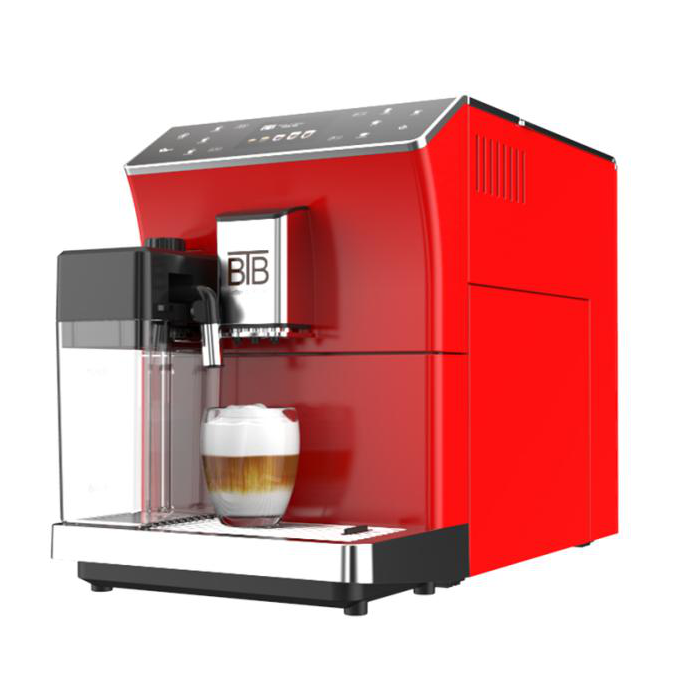 BTB-202 with Milk System, Fully Automatic Machine Bean to Cup Espresso Cappuccino and Iced Coffee Maker, Colored Touch Display