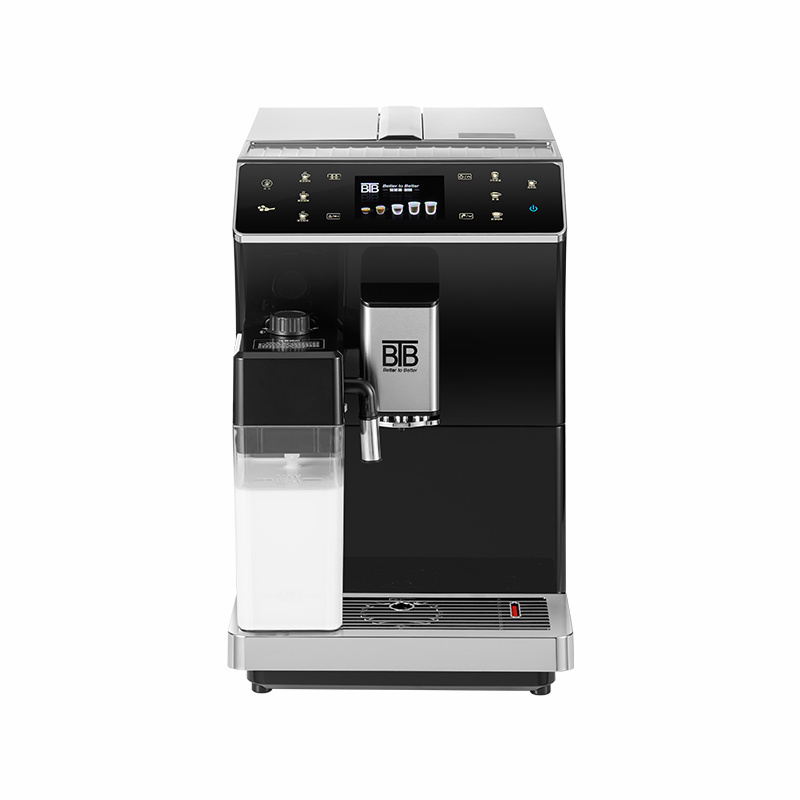 BTB-202 with Milk System, Fully Automatic Machine Bean to Cup Espresso Cappuccino and Iced Coffee Maker, Colored Touch Display