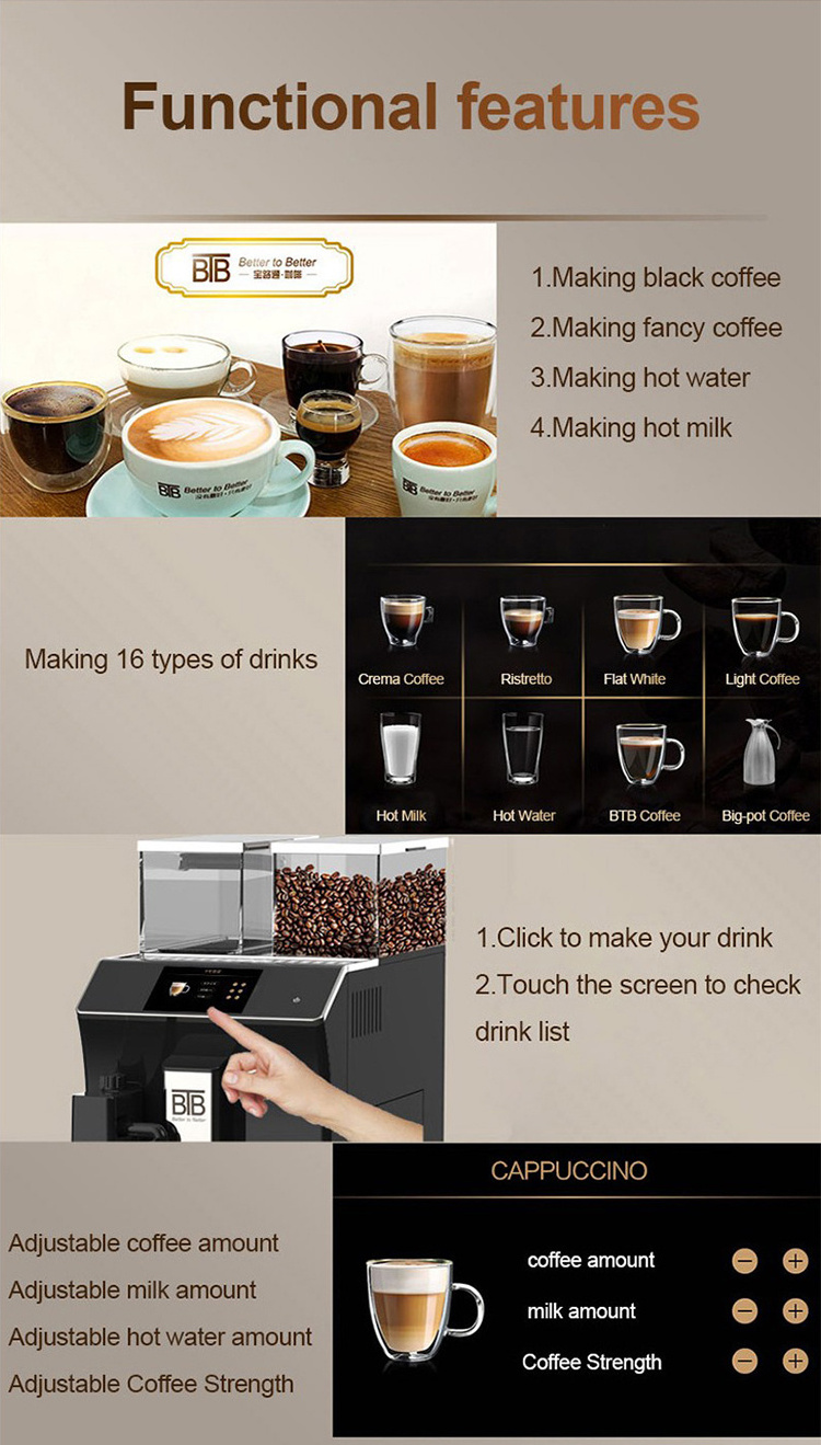 Fully Automatic Espresso Machine Coffee Machine Automatic Making coffee For Business Coffee Maker