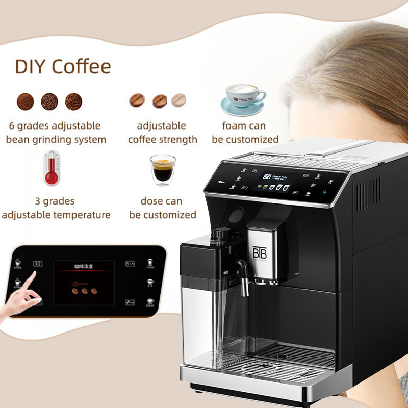 TFT color touch screen OEM espresso machine Electric make milk foam with grinder bean to cup fully automatic coffee machine