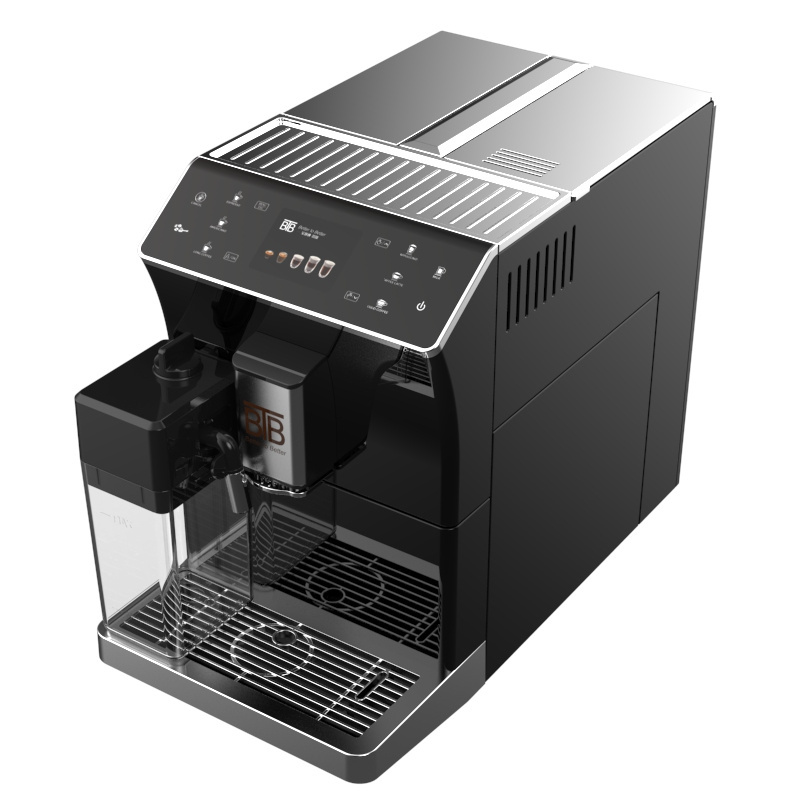 BTB-202 with Milk System, Fully Automatic Machine Bean to Cup Espresso Cappuccino and Iced Coffee Maker, Colored Touch Display