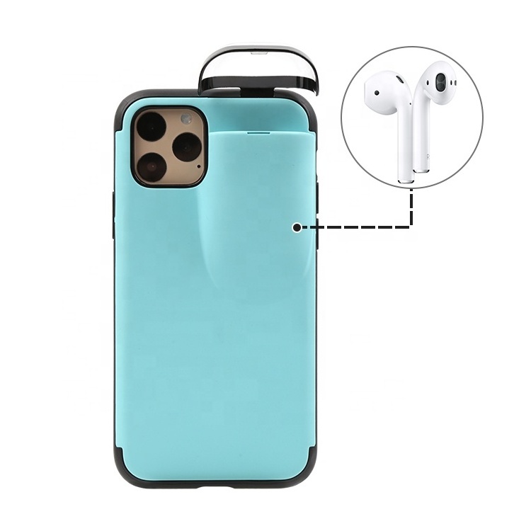 2020 New Arrivals 2 In 1 Wireless Earphone Mobilephone Phone Case with Airpods Holder for Apple iPhone 11 Pro Max XS XR X 8 Plus