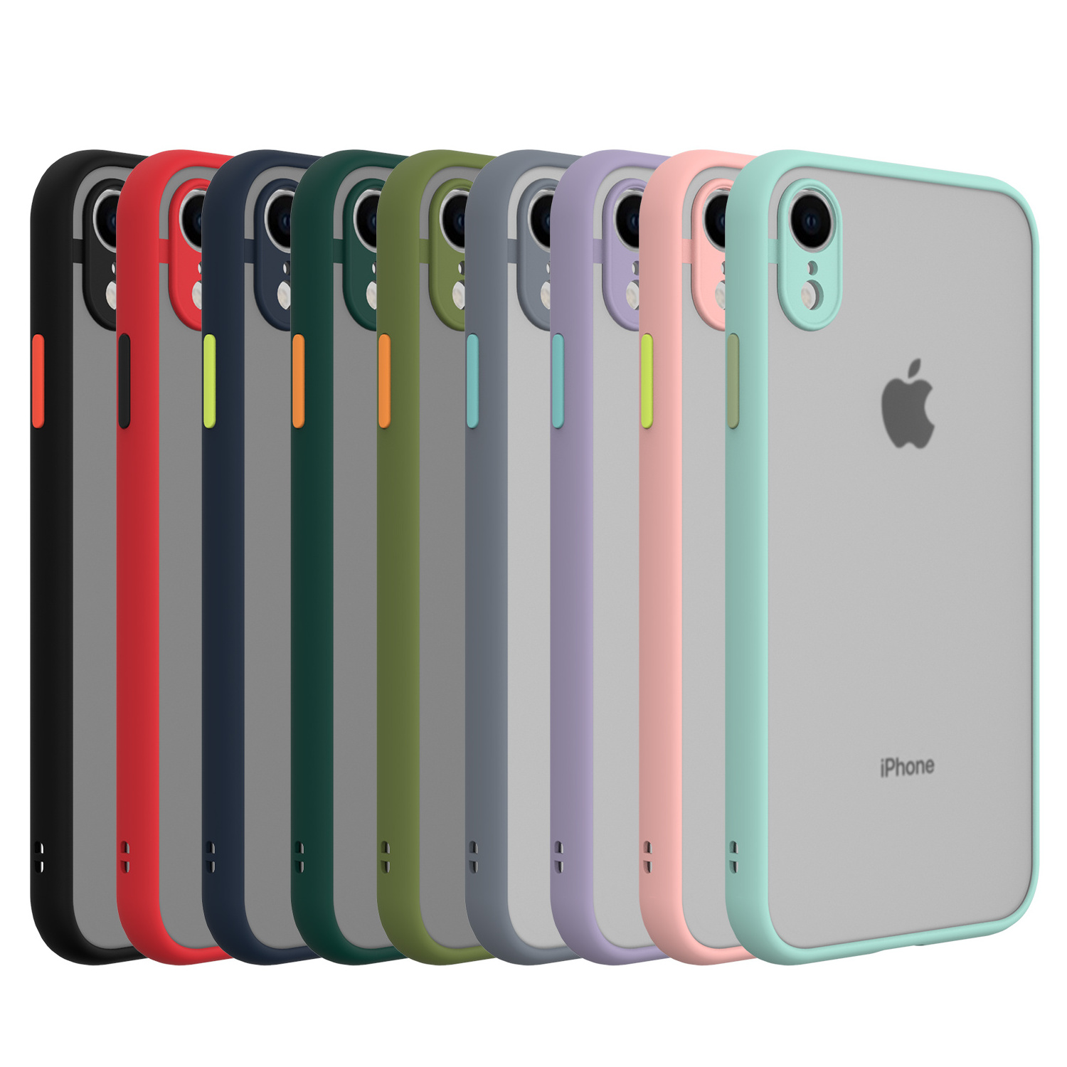 2020 Fancy Smoke Matte Full Cover Protection PC TPU Smart Phone Case for Apple iPhone 12 Pro mini 11 XS Max XR X 8 Plus 7 SE 6s