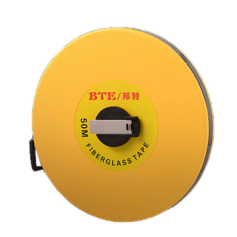 BTE High Quality Long Distance 10M/15M/20M/30M/50M Fiberglass Disc Measuring Tape Surveyors Reel Long Tape