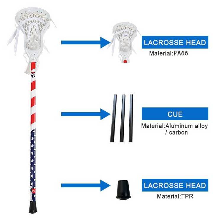 Customized Carbon Fiber Lacrosse Stick Solid Box Lacrosse Products Custom Hockey Stick 6061 7075 Aluminum Lacrosse Shaft