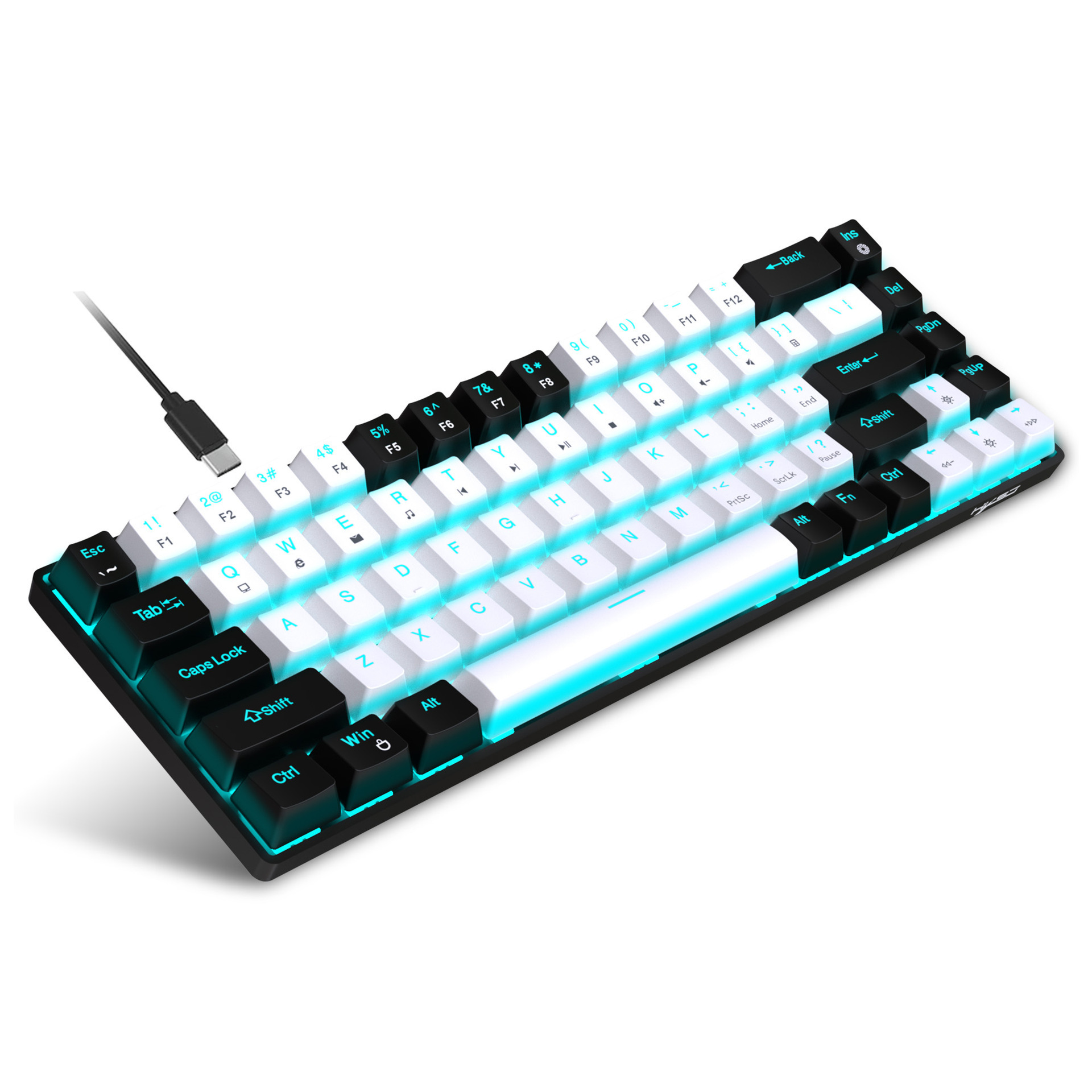 68-key wired mechanical gaming keyboard Hot-swapable Green Switch ergonomic two-color injection Mini Gaming Keyboard