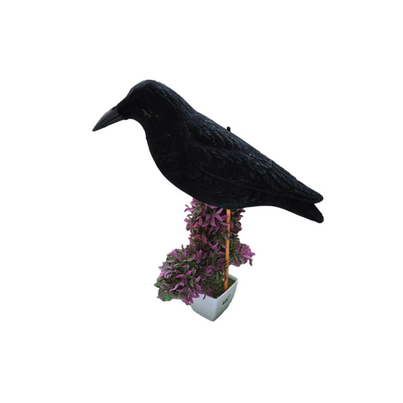 Special design black ful body Flocked Plastic Crows decoy garden decoration crow