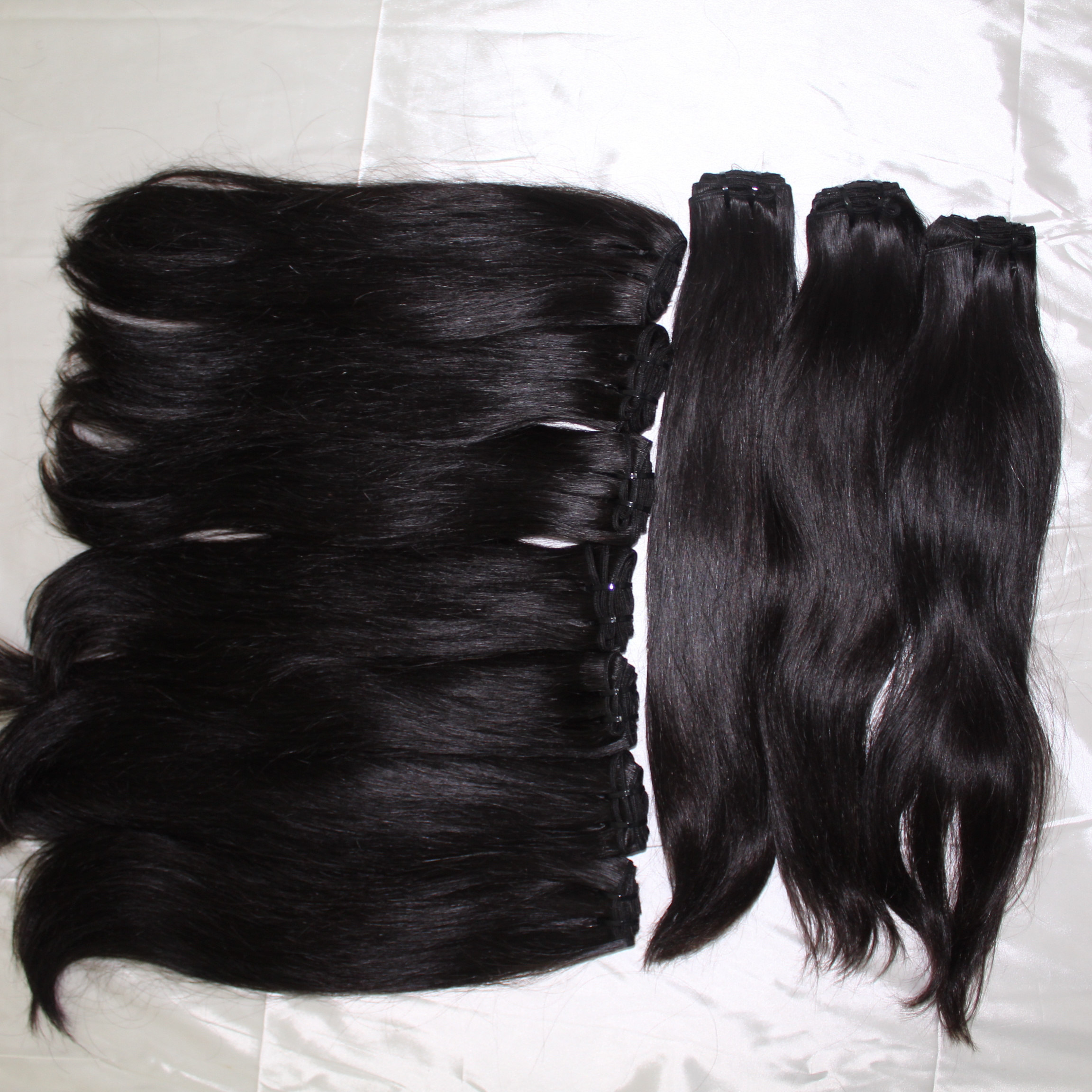 Vietnamese Soft straight human hair bundles In Weft Double Drawn, 32 34 36 38 40 Inch Raw Indian Straight Hair Weave