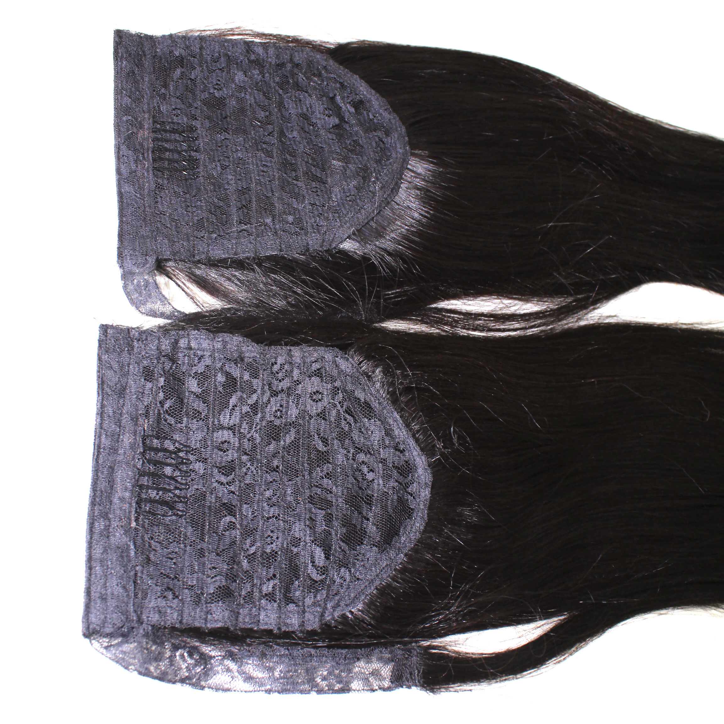 Vietnamese ponytail hair extensions human hair, Straight Pony Tail Virgin Hair Clip In Ponytail Extensions For Women