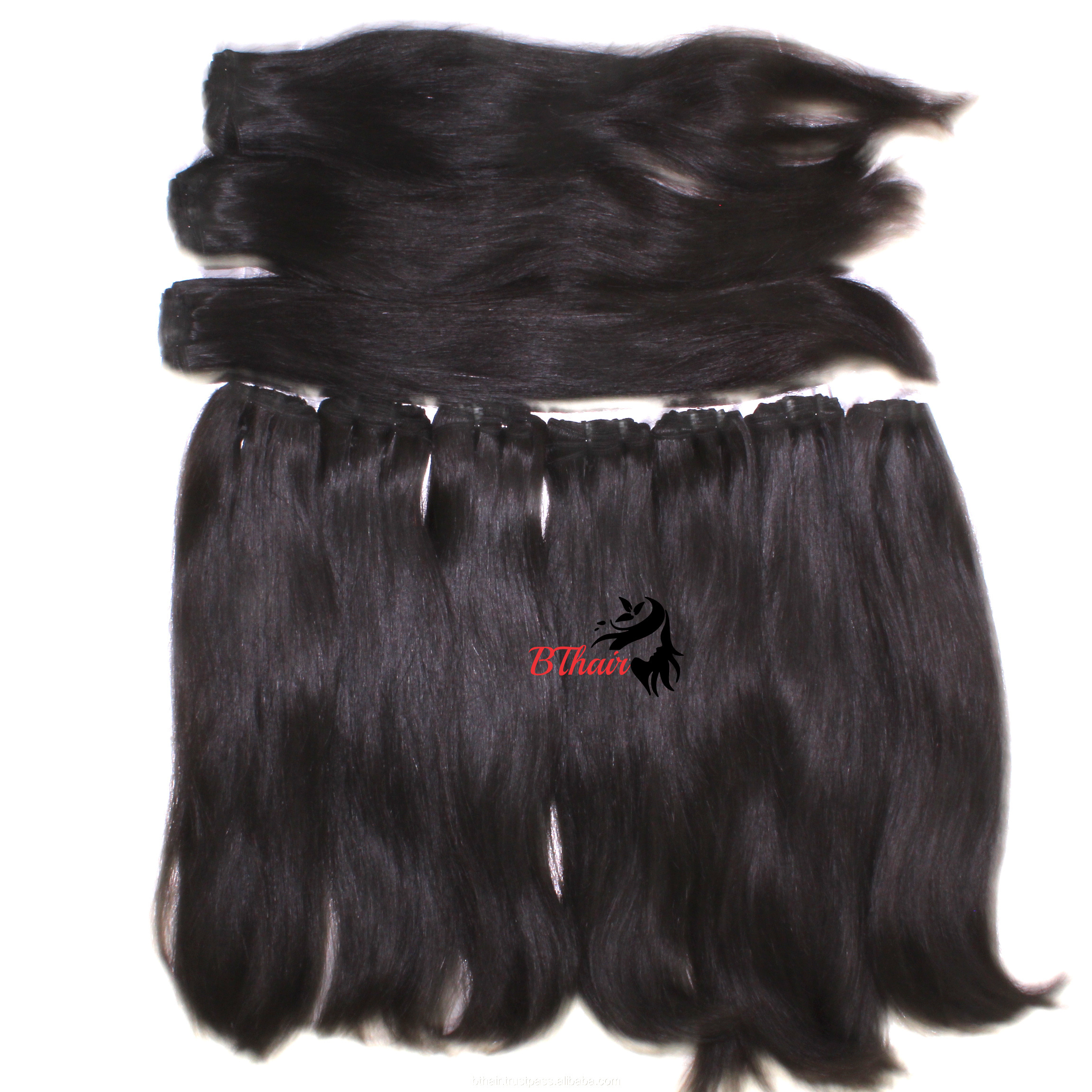 Vietnamese Soft straight human hair bundles In Weft Double Drawn, 32 34 36 38 40 Inch Raw Indian Straight Hair Weave