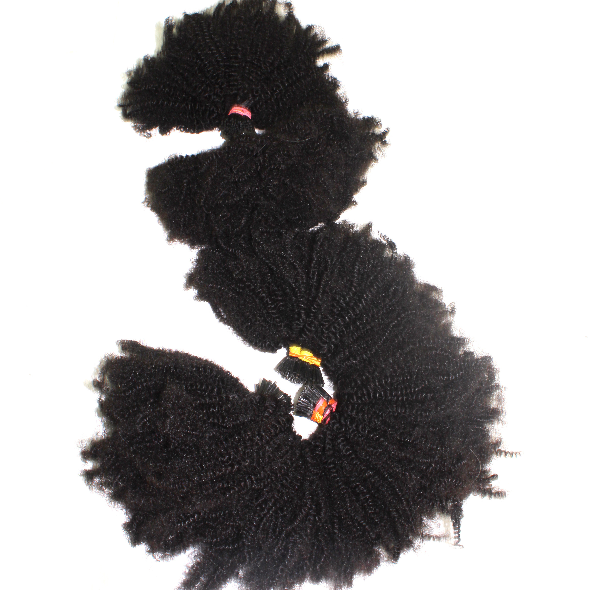 High Quality human hair extensions kinky curly raw hair, Micro link ITip curly Hair Extensions For Black Women