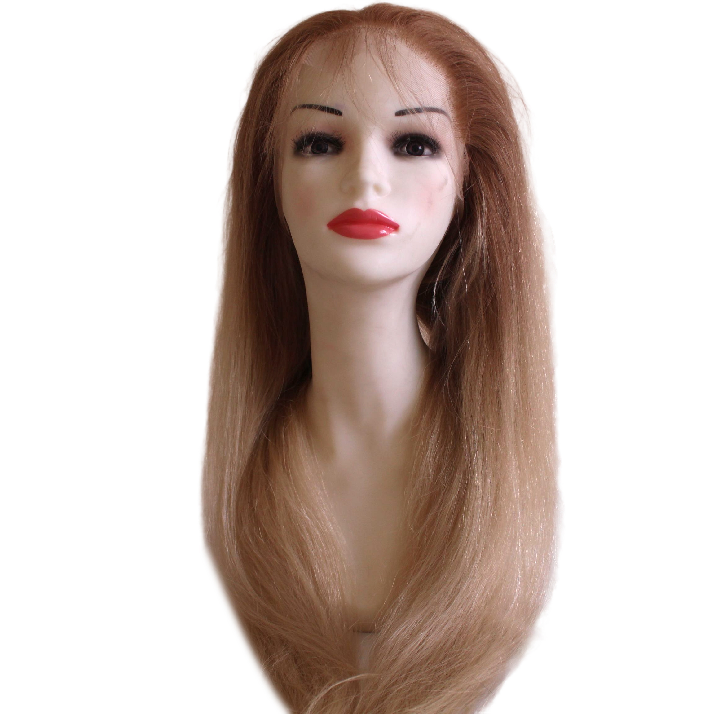 Best Grade ombre brown wig hand tied 100% human, Natural HD Transparent Full Lace Front long Straight Two Colour Wigs