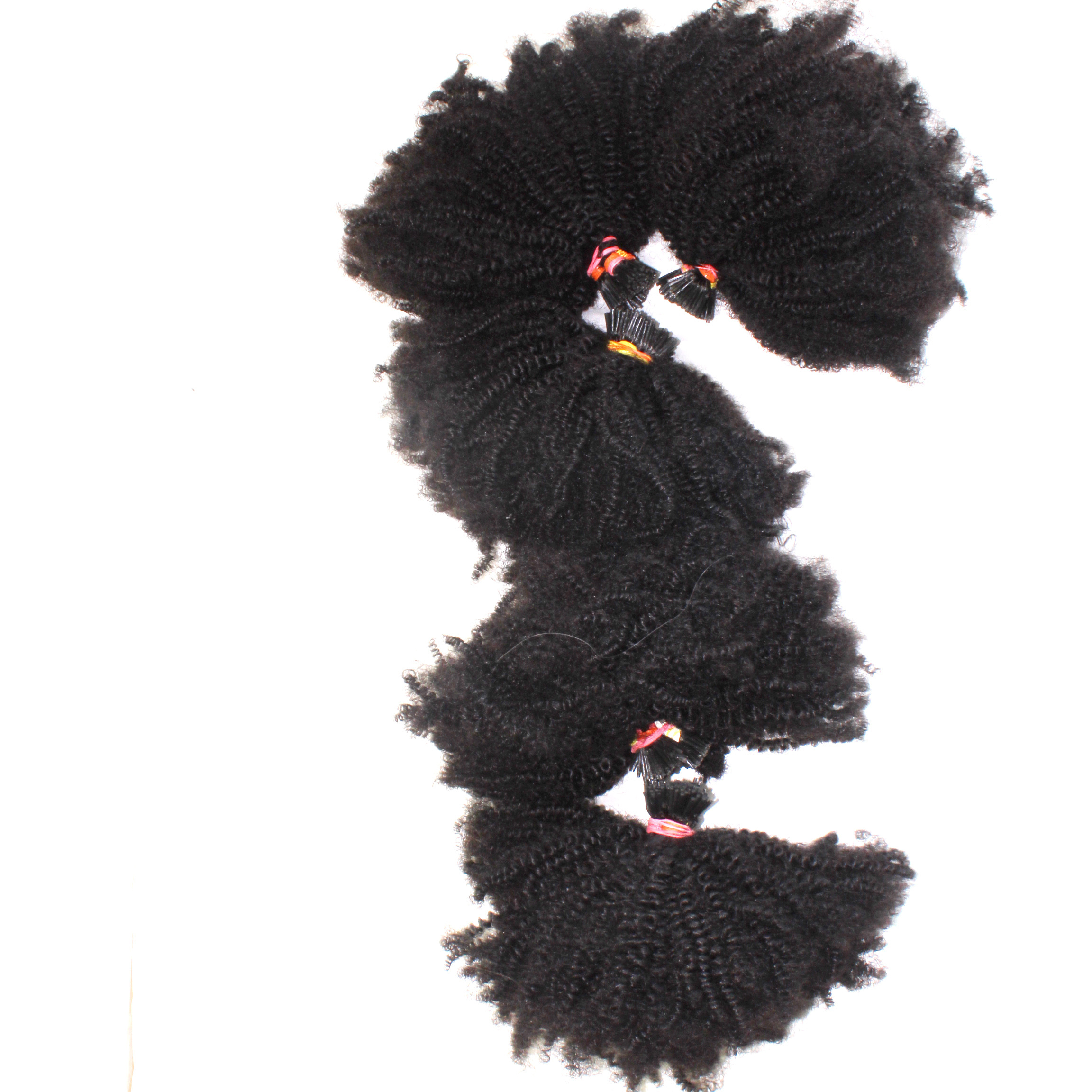 High Quality human hair extensions kinky curly raw hair, Micro link ITip curly Hair Extensions For Black Women