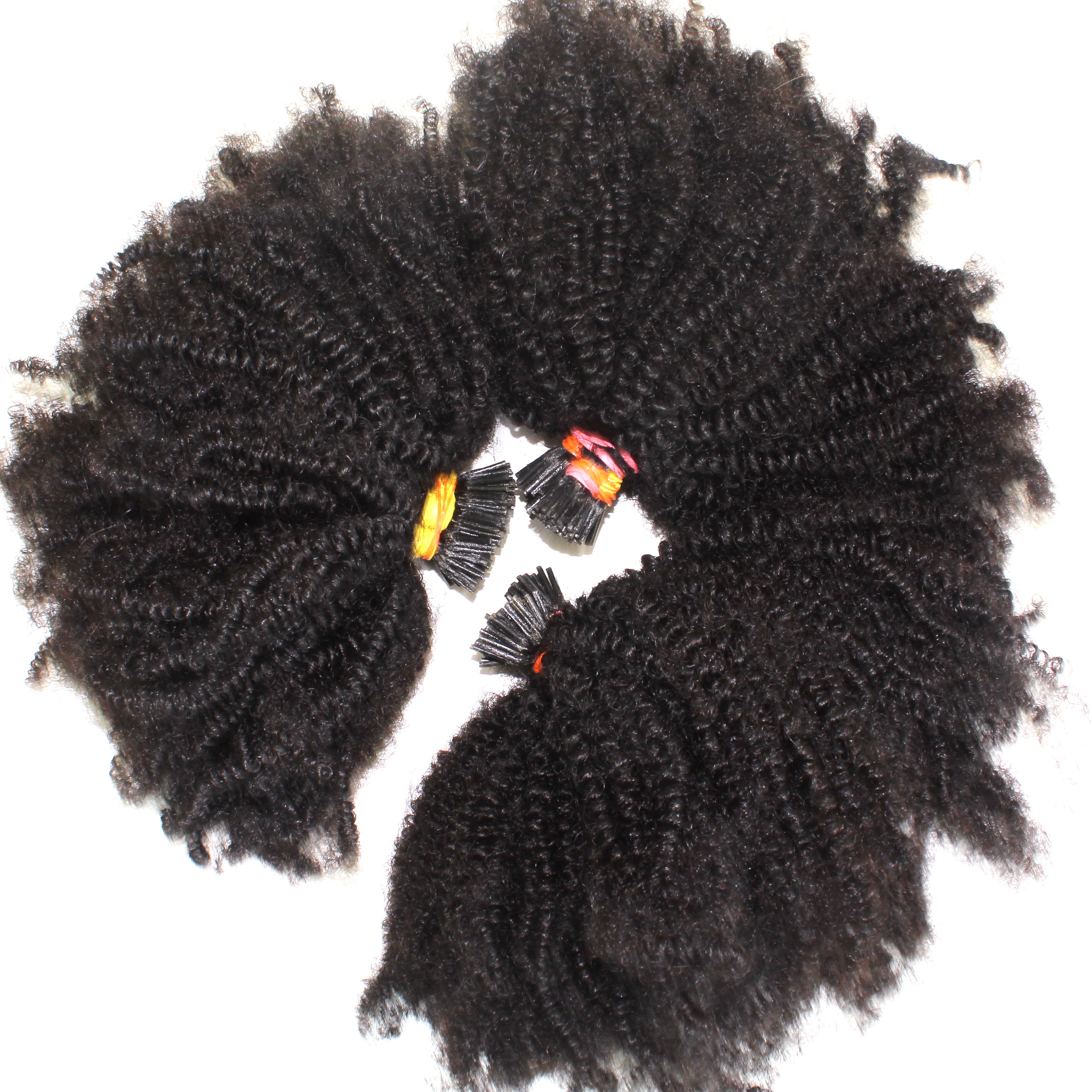 High Quality human hair extensions kinky curly raw hair, Micro link ITip curly Hair Extensions For Black Women