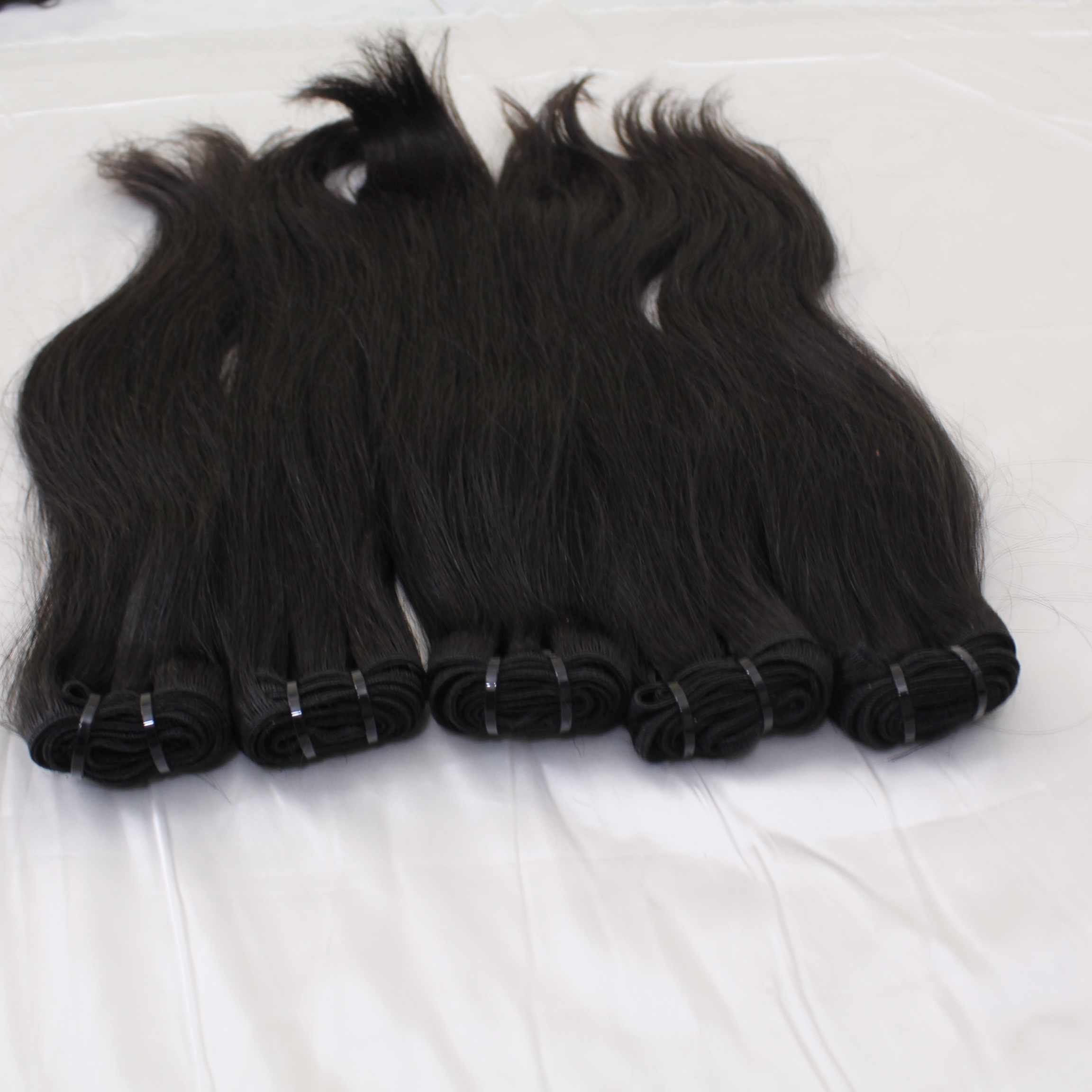 Vietnamese Soft straight human hair bundles In Weft Double Drawn, 32 34 36 38 40 Inch Raw Indian Straight Hair Weave