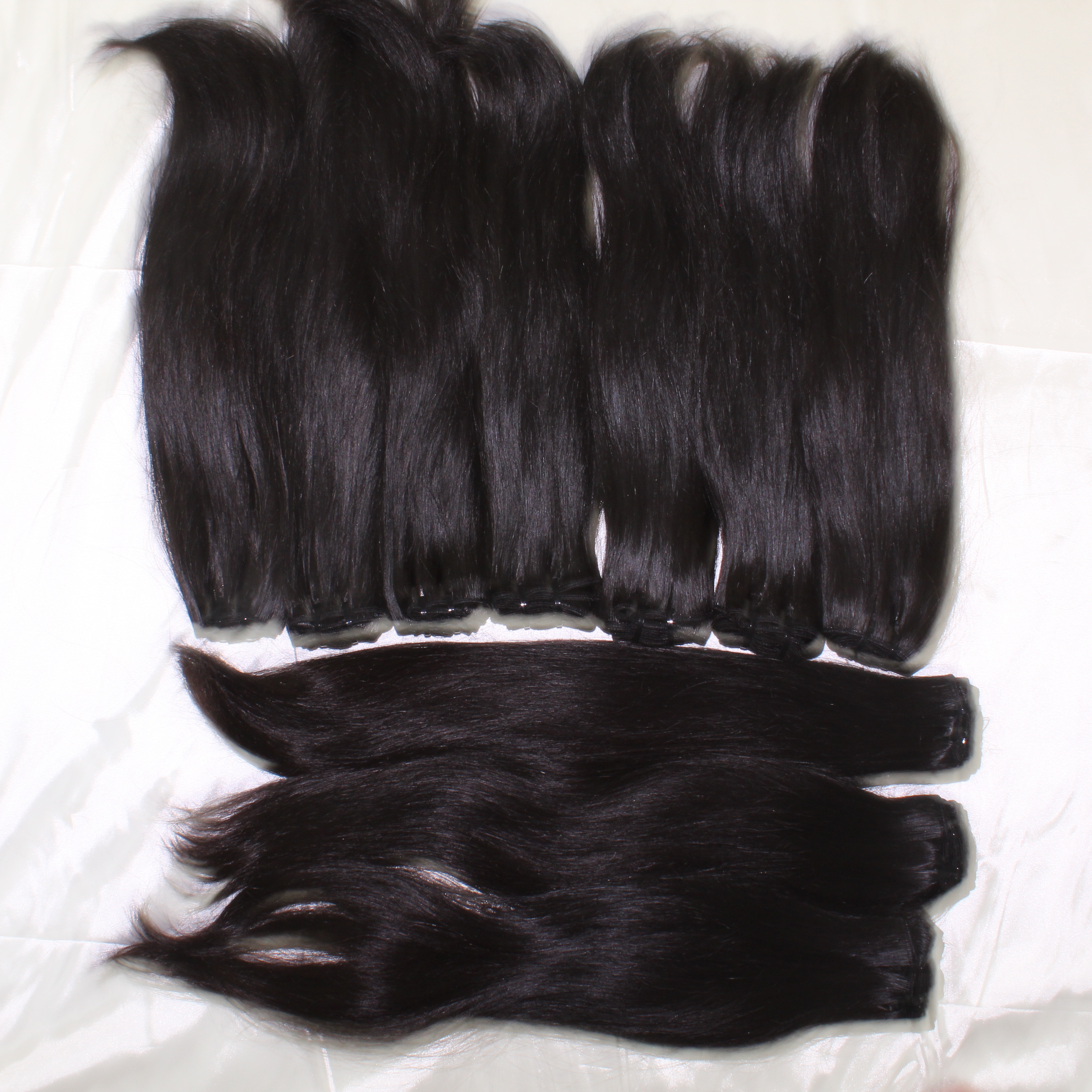 Vietnamese Soft straight human hair bundles In Weft Double Drawn, 32 34 36 38 40 Inch Raw Indian Straight Hair Weave