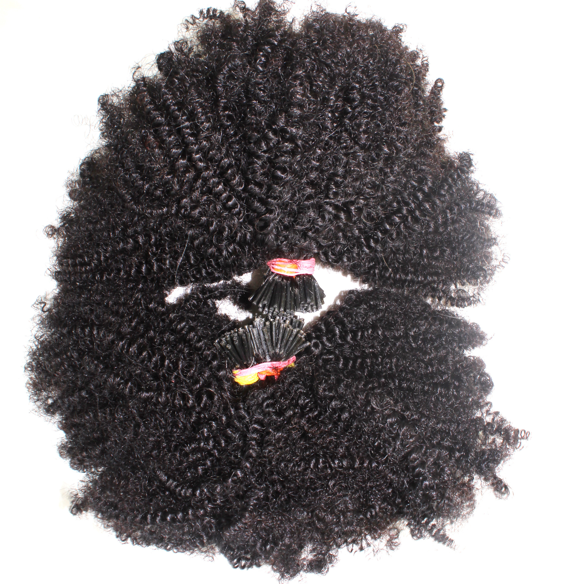 High Quality human hair extensions kinky curly raw hair, Micro link ITip curly Hair Extensions For Black Women