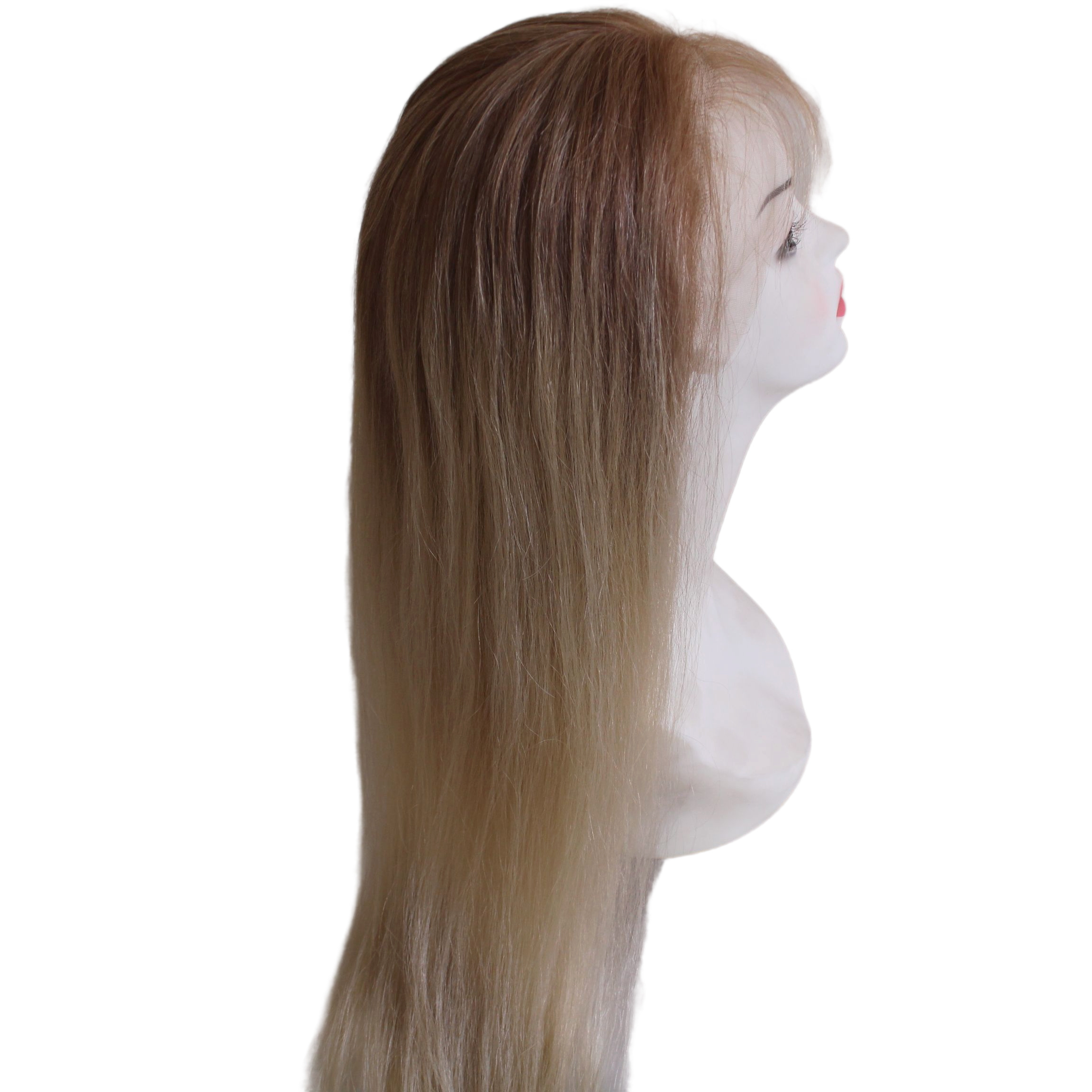 Best Grade ombre brown wig hand tied 100% human, Natural HD Transparent Full Lace Front long Straight Two Colour Wigs