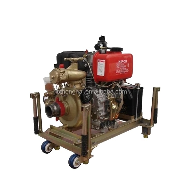 Horizontal self priming portable fire fighting water pump