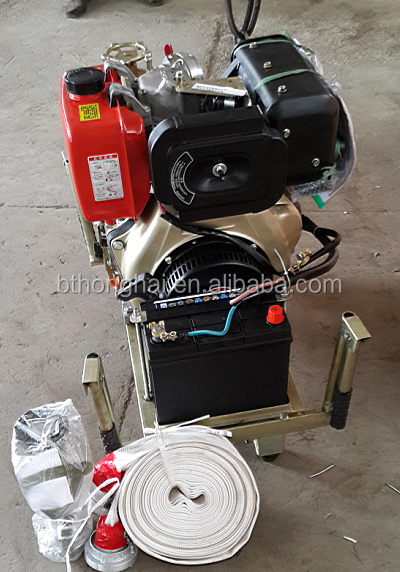 Horizontal self priming portable fire fighting water pump