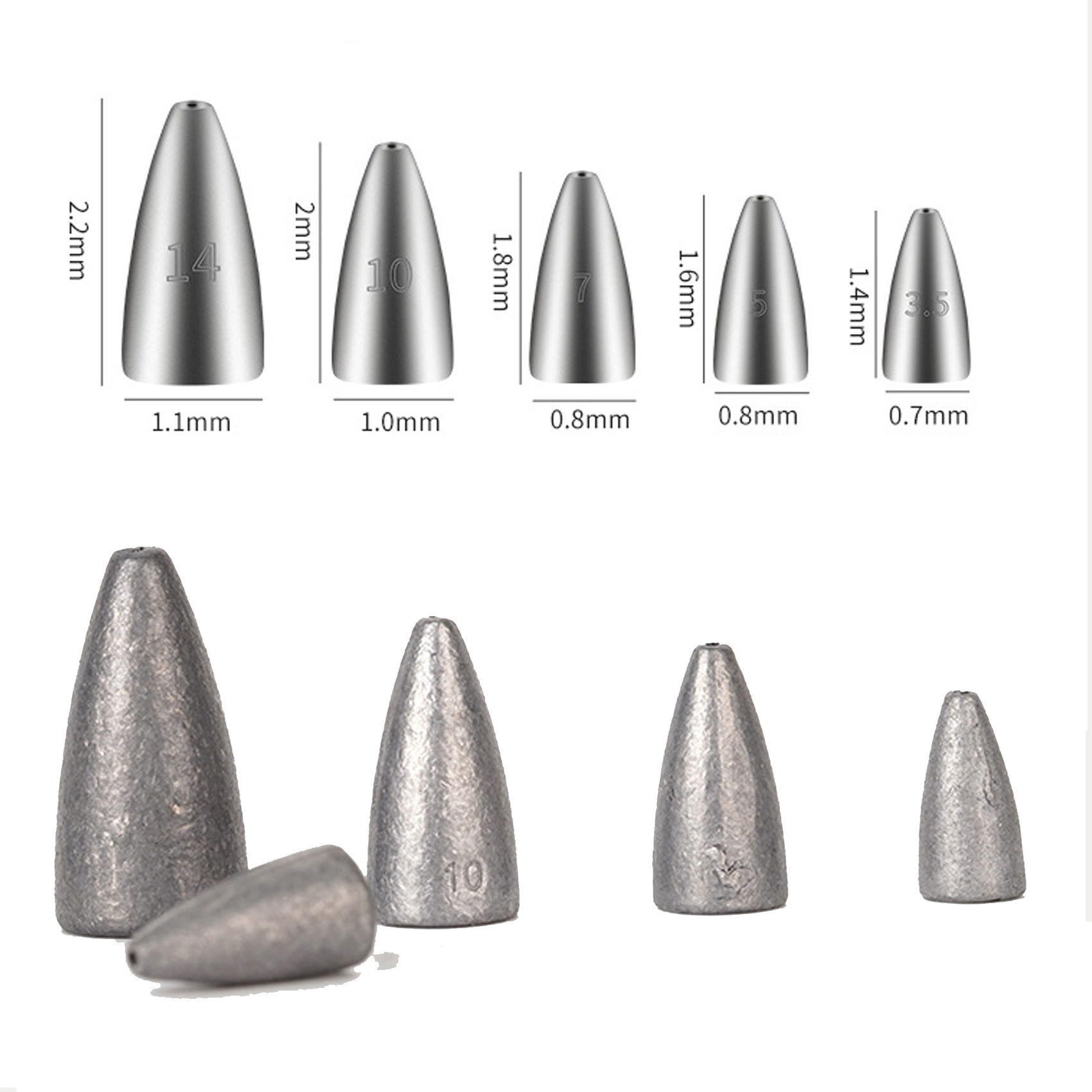 Fishing Lead Weight Bullet Fishing Sinkers Flipping Weight for freshwater Saltwater Lead Weights E10