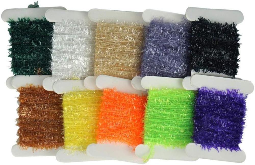 Crystal Tinsel Chenille Thread Flash Cactus Chenille Fly Tying Thread Material for Streamer & Nymph Flies 09D-1021&09D-1022(B04)