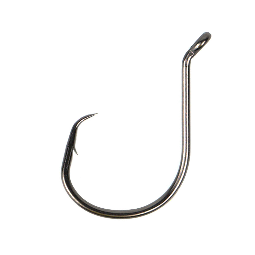 2X Strong Sports Circle Fishing Hooks High Carbon Steel Offset Beak Hook EP-7385 Black Nickle E10