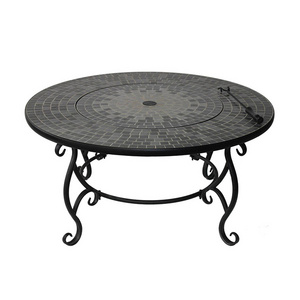 Ceramic top mosaic design fire pit coffee table made in China