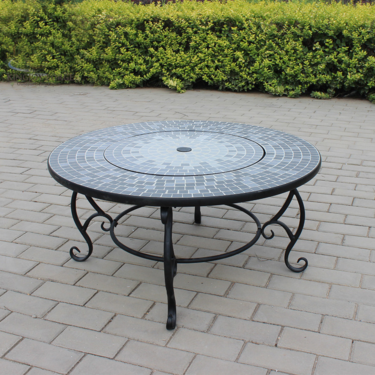 Ceramic top mosaic design fire pit coffee table made in China