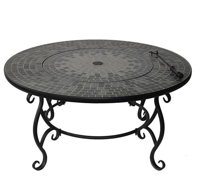 Ceramic top mosaic design fire pit coffee table made in China